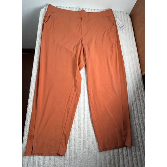 Athleta High Rise Brooklyn Ankle Pants Womens Size 18 Orange Pull-On New $99